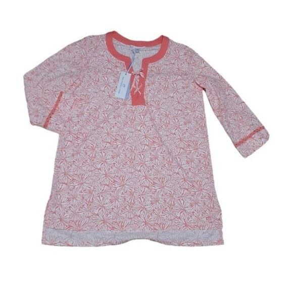 Southern Tide Women's Tunic Top Split sides 3/4 Sleeves UPF Quick Dry Orange  M - Picture 1 of 9